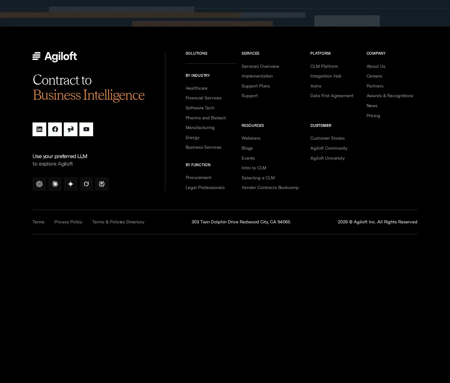 Agiloft footer section