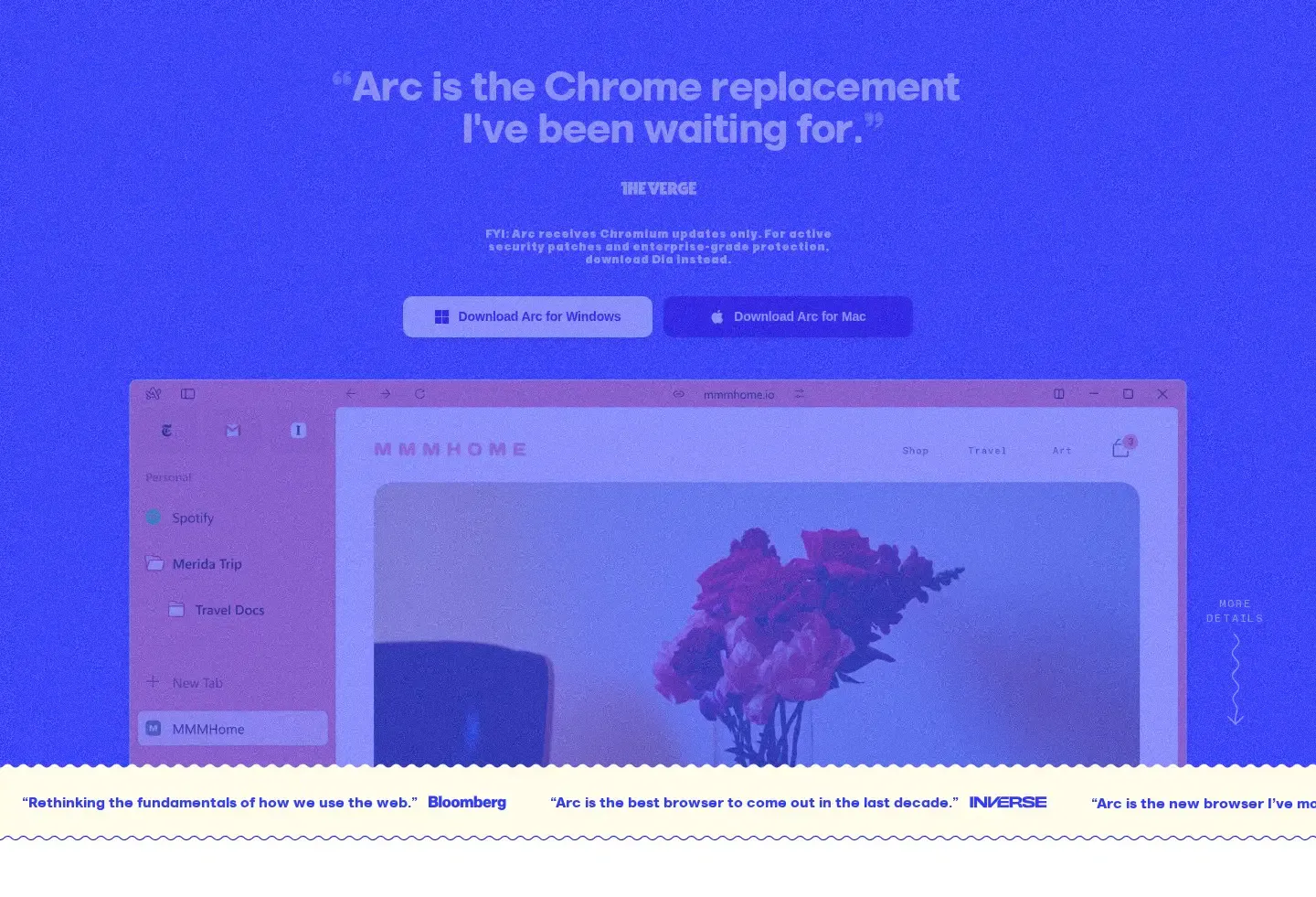 Arc testimonials section