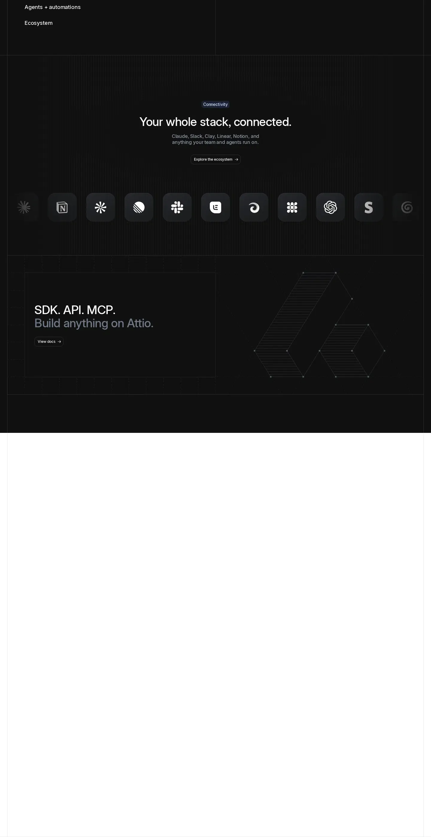 Attio features section