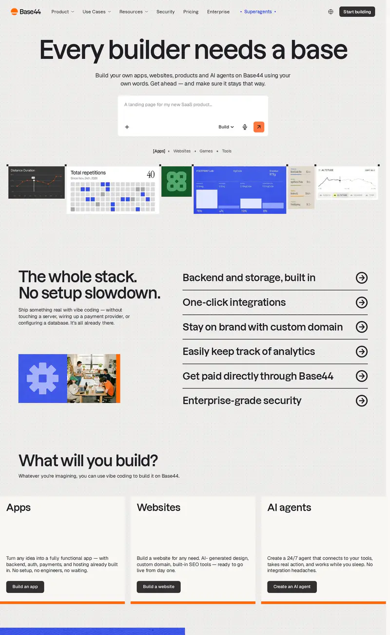 Base44 website design