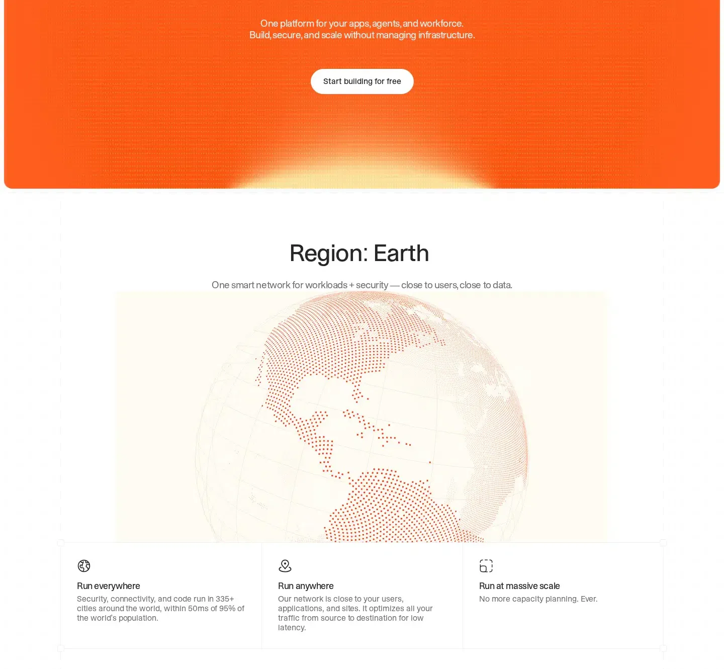 Cloudflare features section