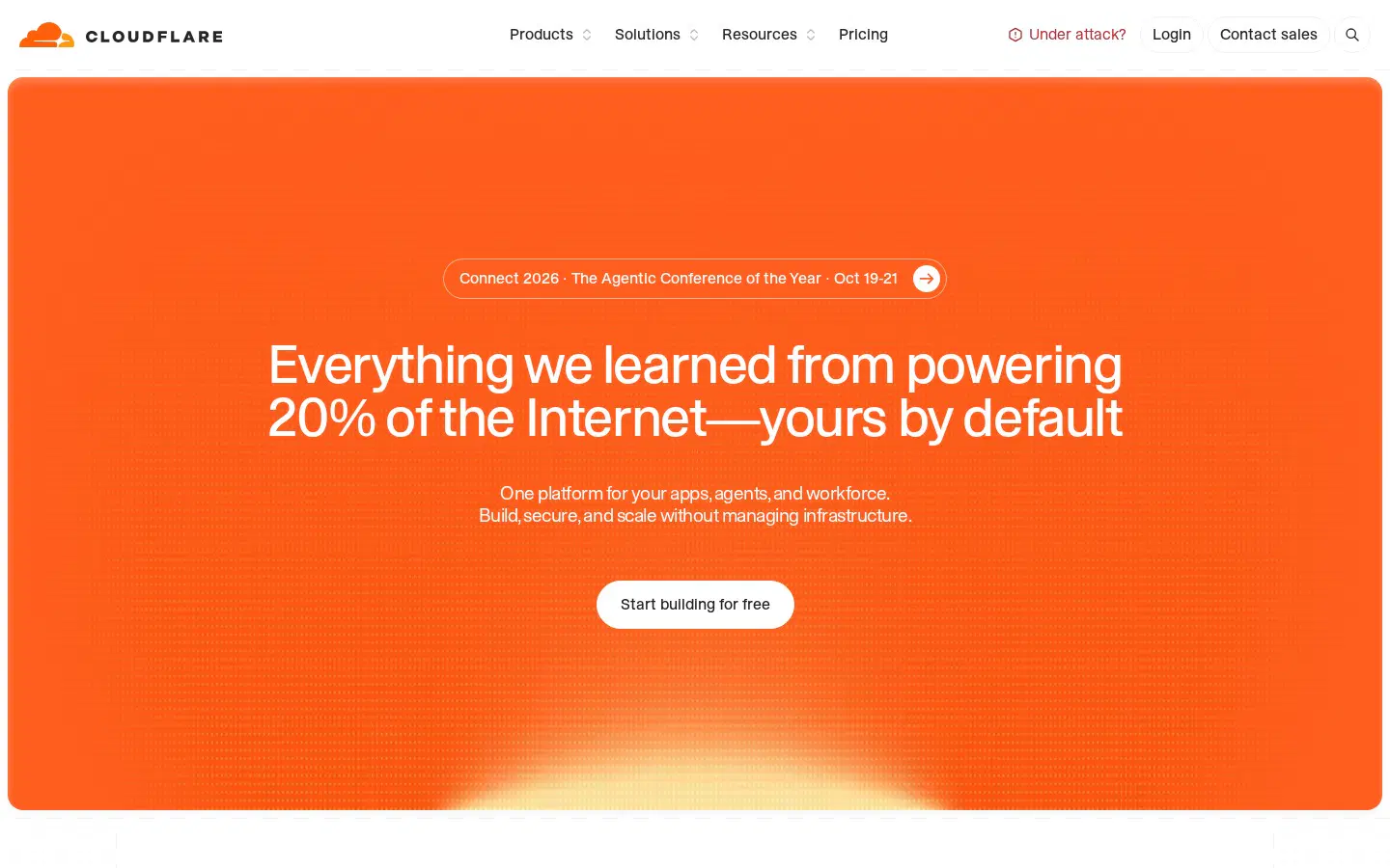 Cloudflare hero section