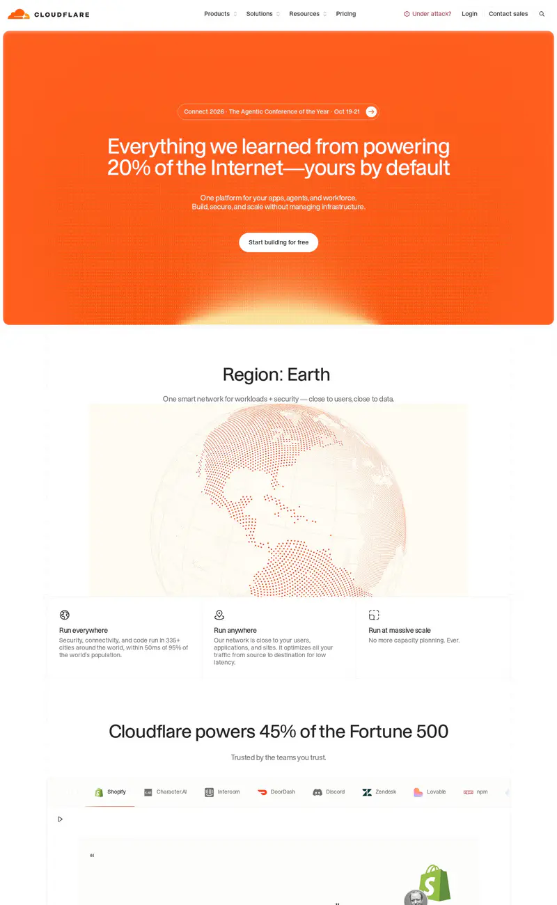 Cloudflare website design