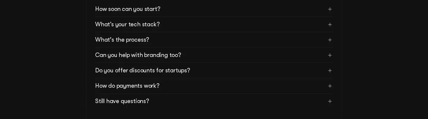 Crafted faq section