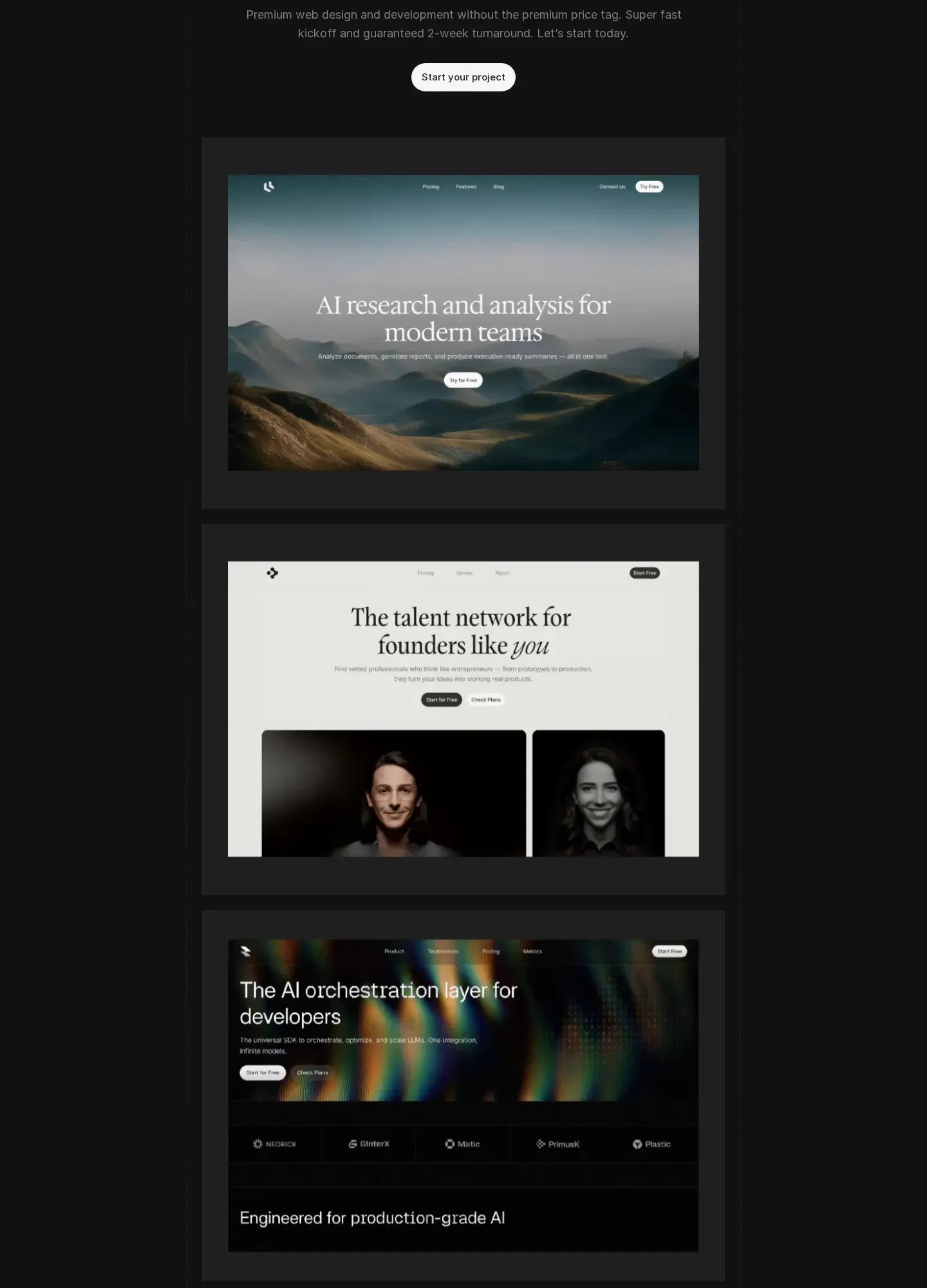 Crafted features section