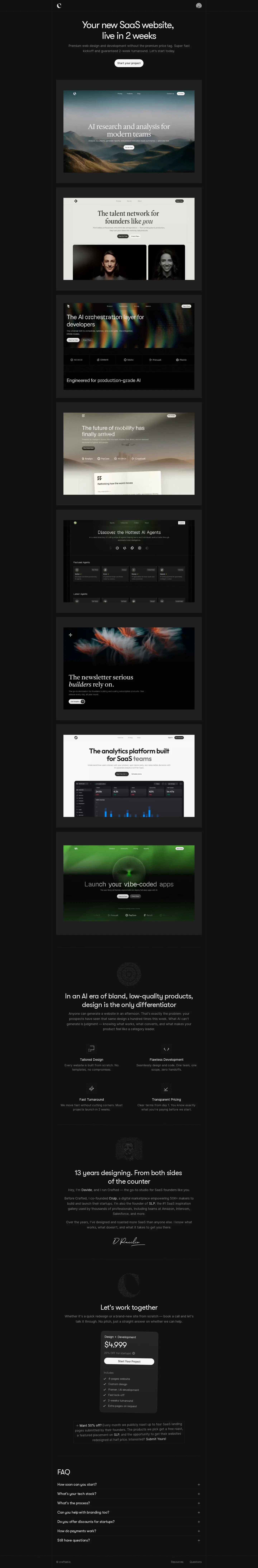 Full-page capture of the Crafted website (crafted.is)