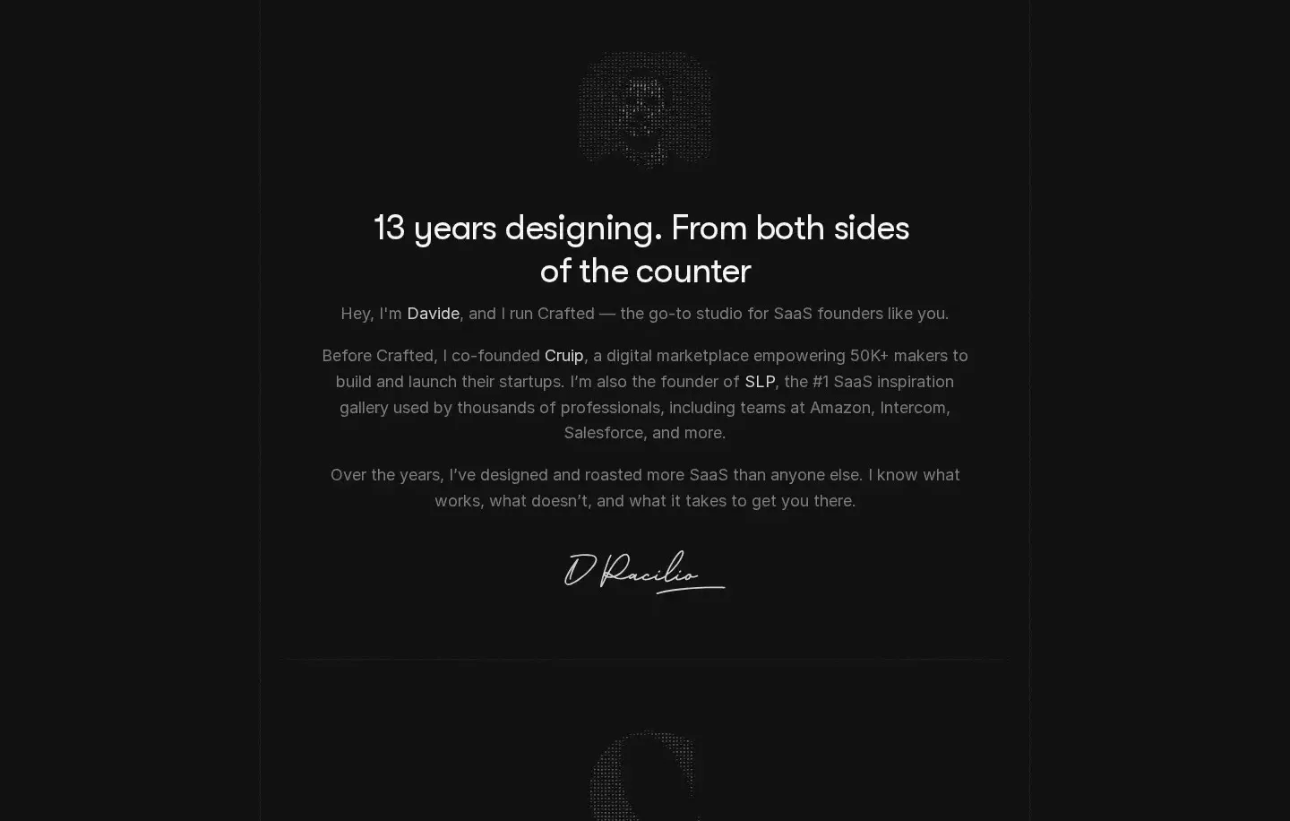 Crafted testimonials section