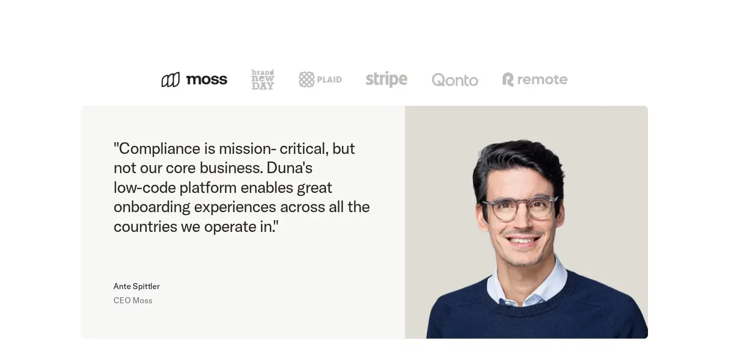 Duna testimonials section