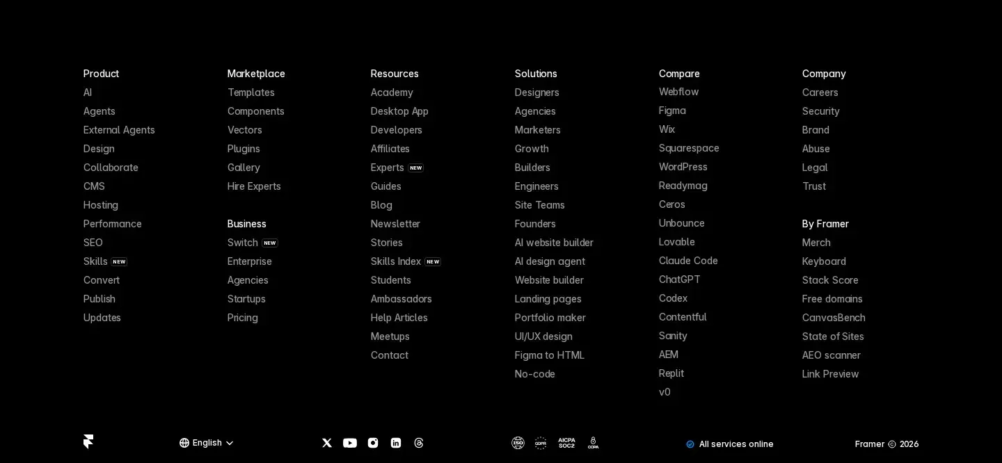 Framer footer section
