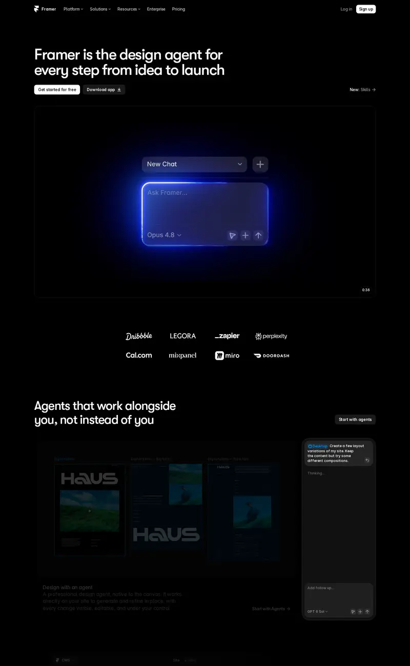 Framer website design
