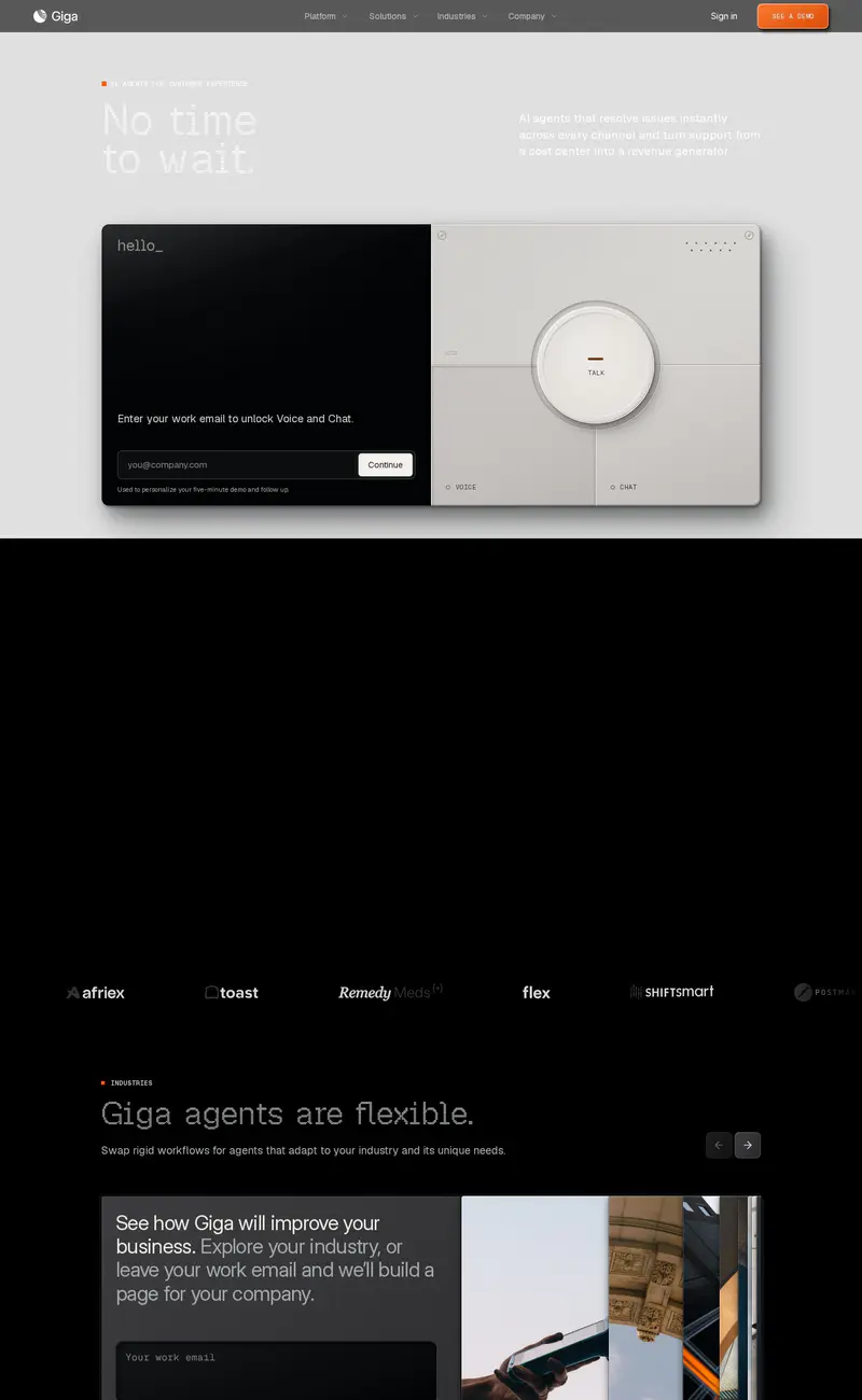 Giga website design