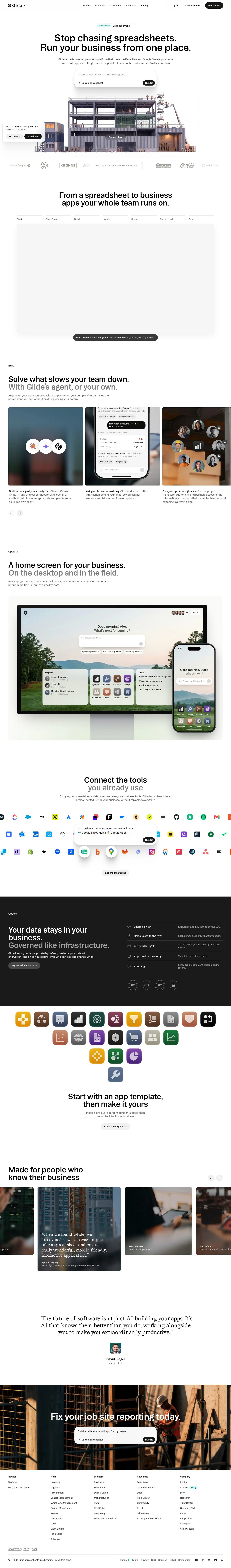 Glide full page design