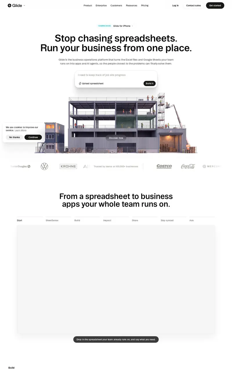 Glide website design