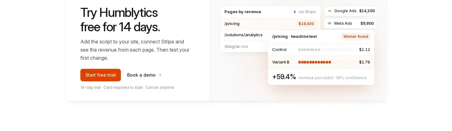 Humblytics cta section