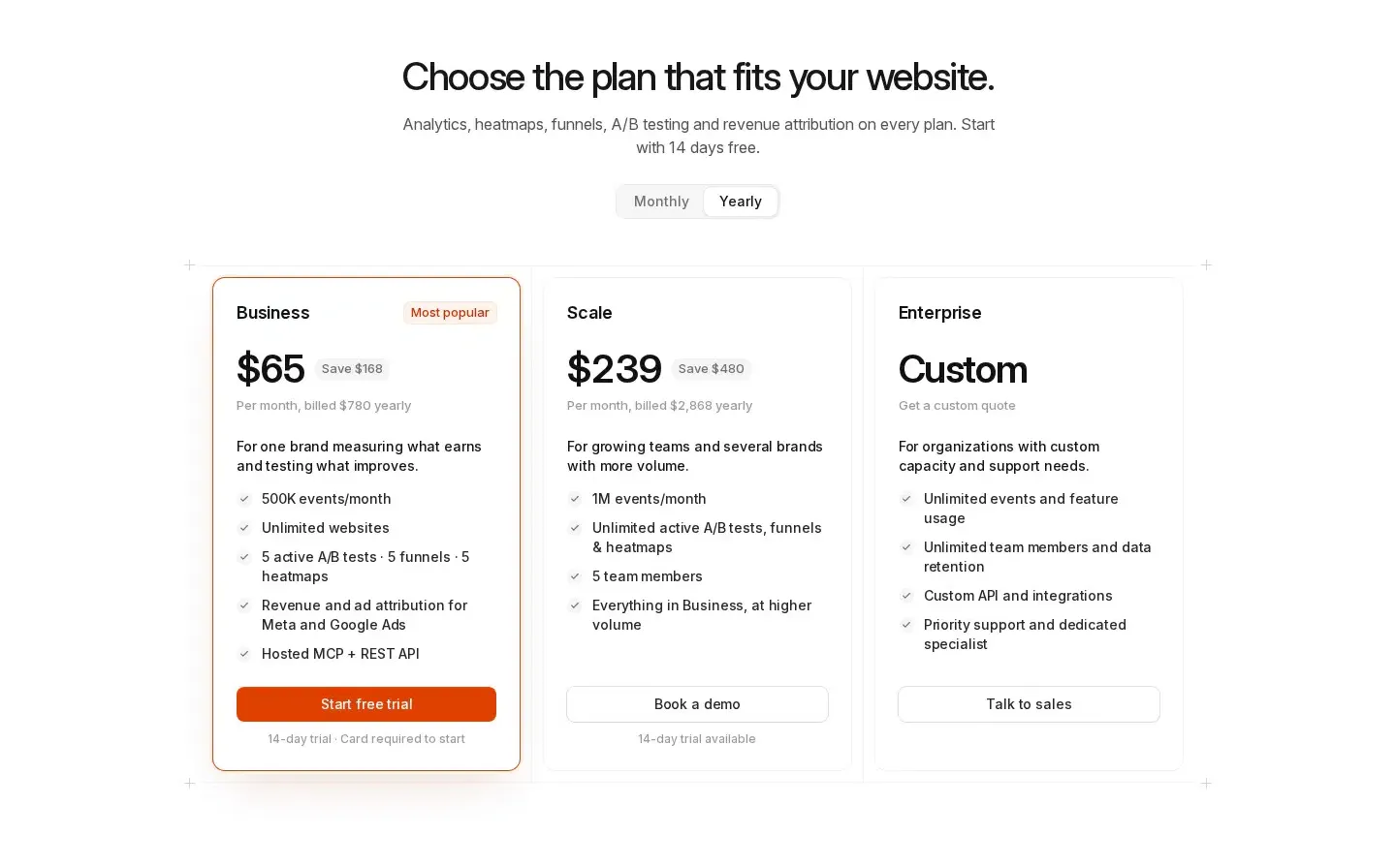 Humblytics pricing section