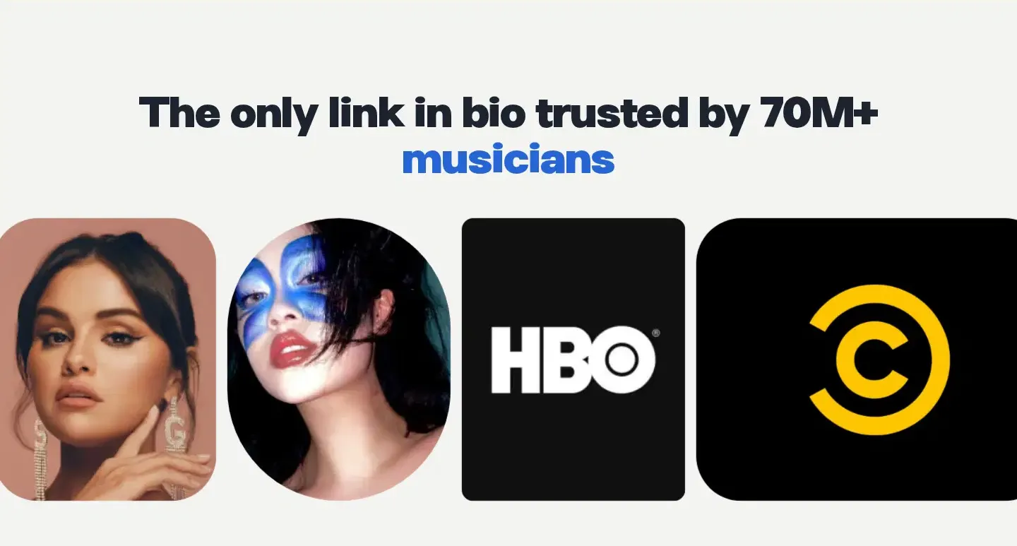 Linktree logos & stats section
