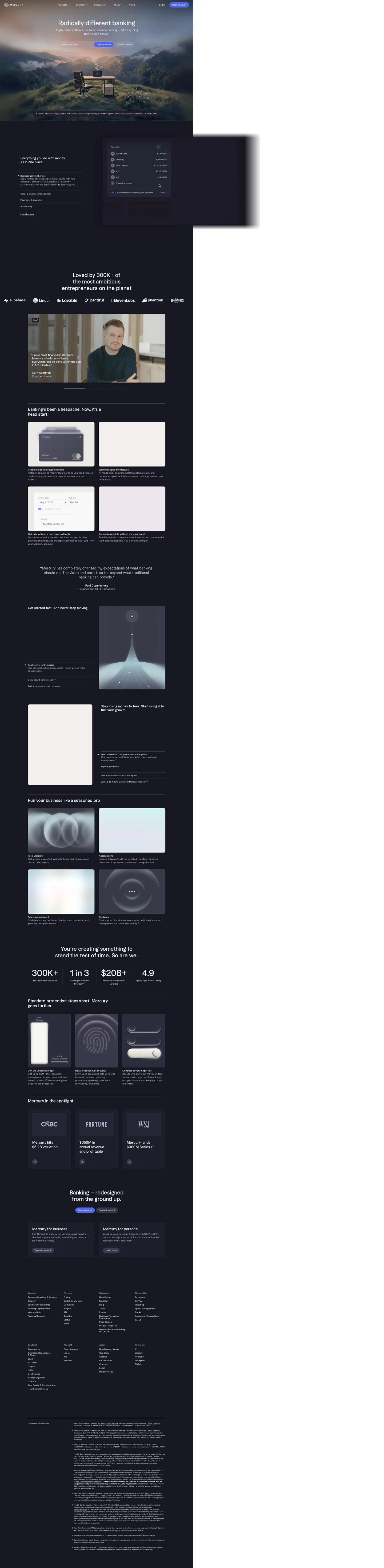 Full-page capture of the Mercury website (mercury.com)