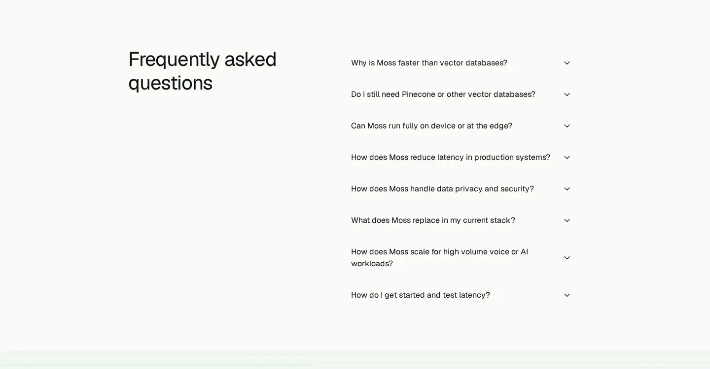 Moss faq section