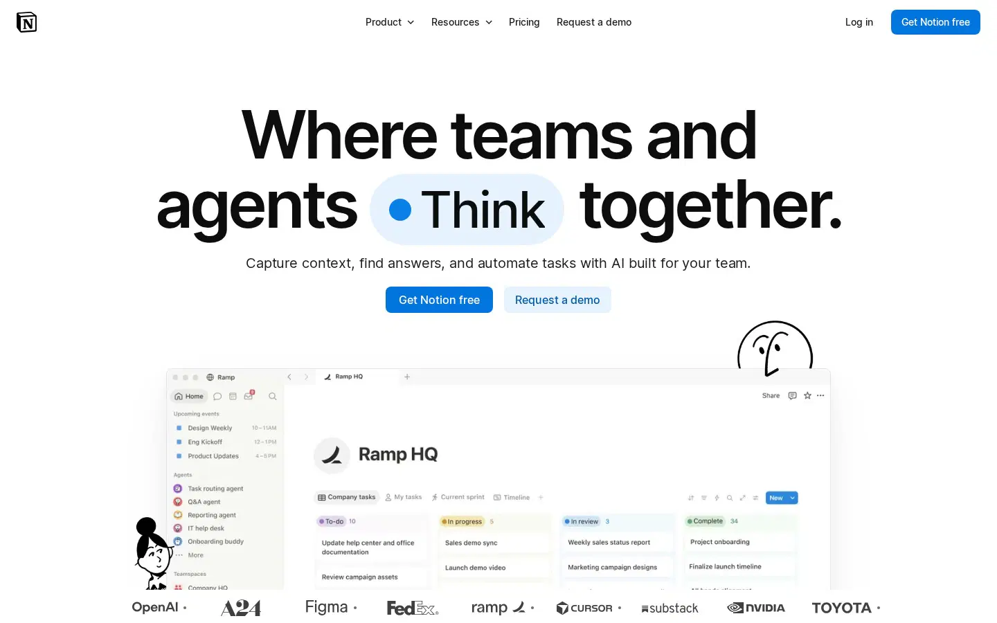 Notion hero section