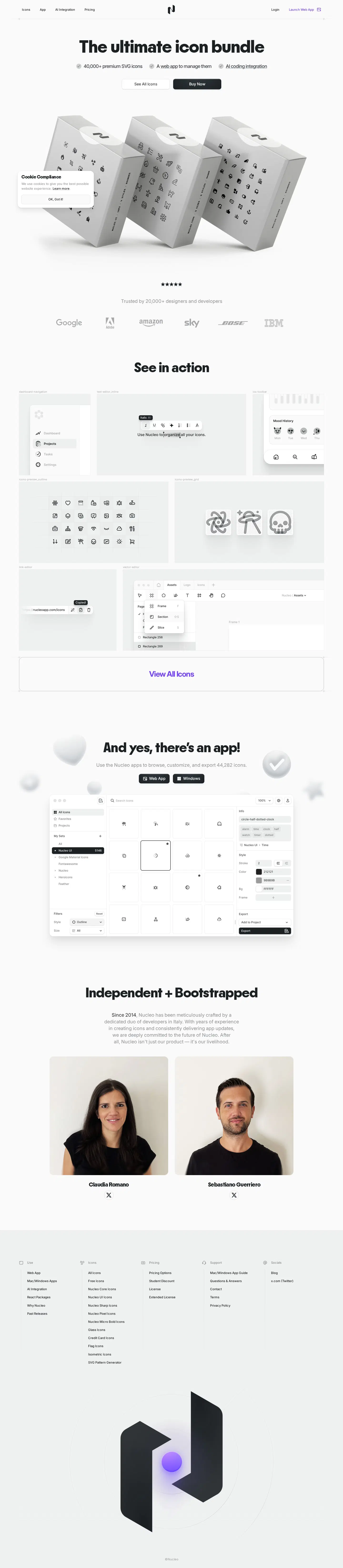Full-page capture of the Nucleo website (nucleoapp.com)