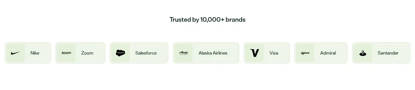 Optimizely logos & stats section