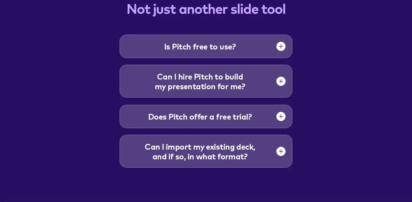 Pitch faq section