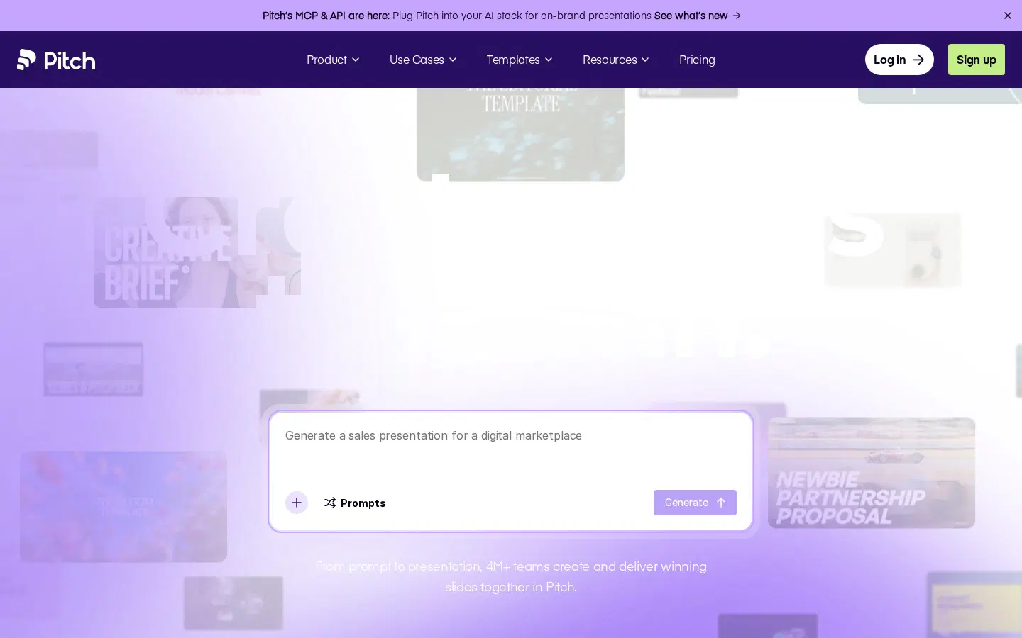 Pitch hero section