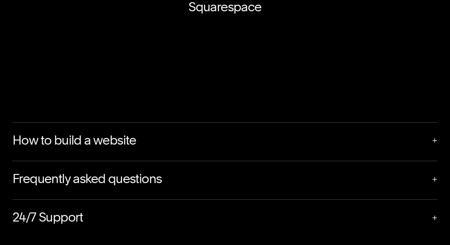 Squarespace faq section