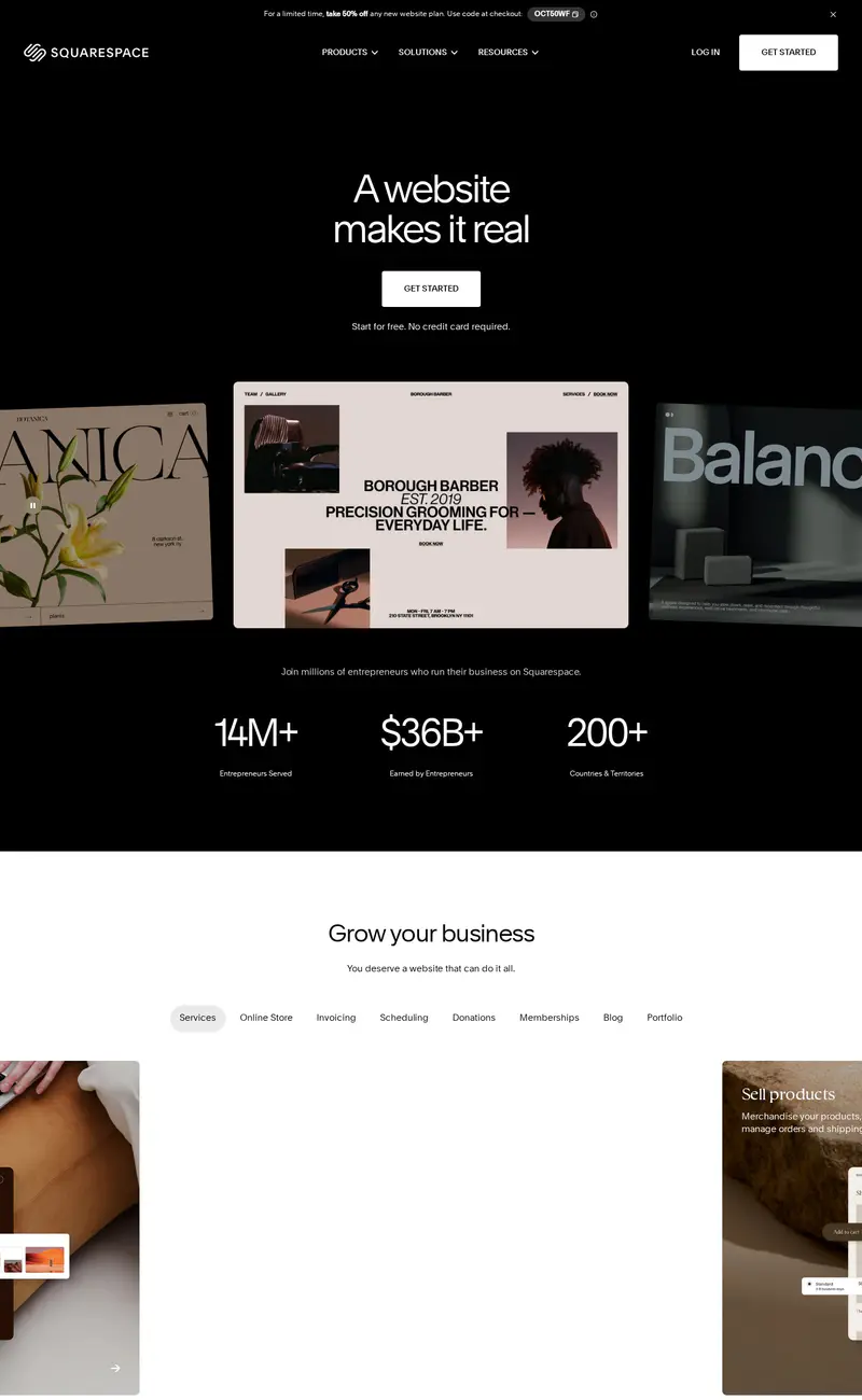 Squarespace website design