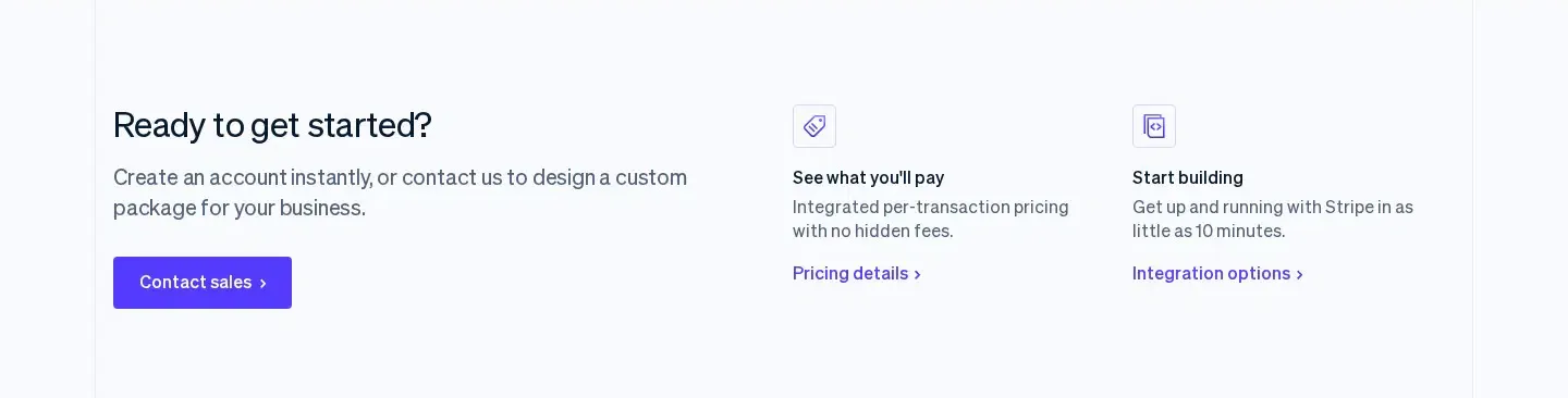 Stripe cta section