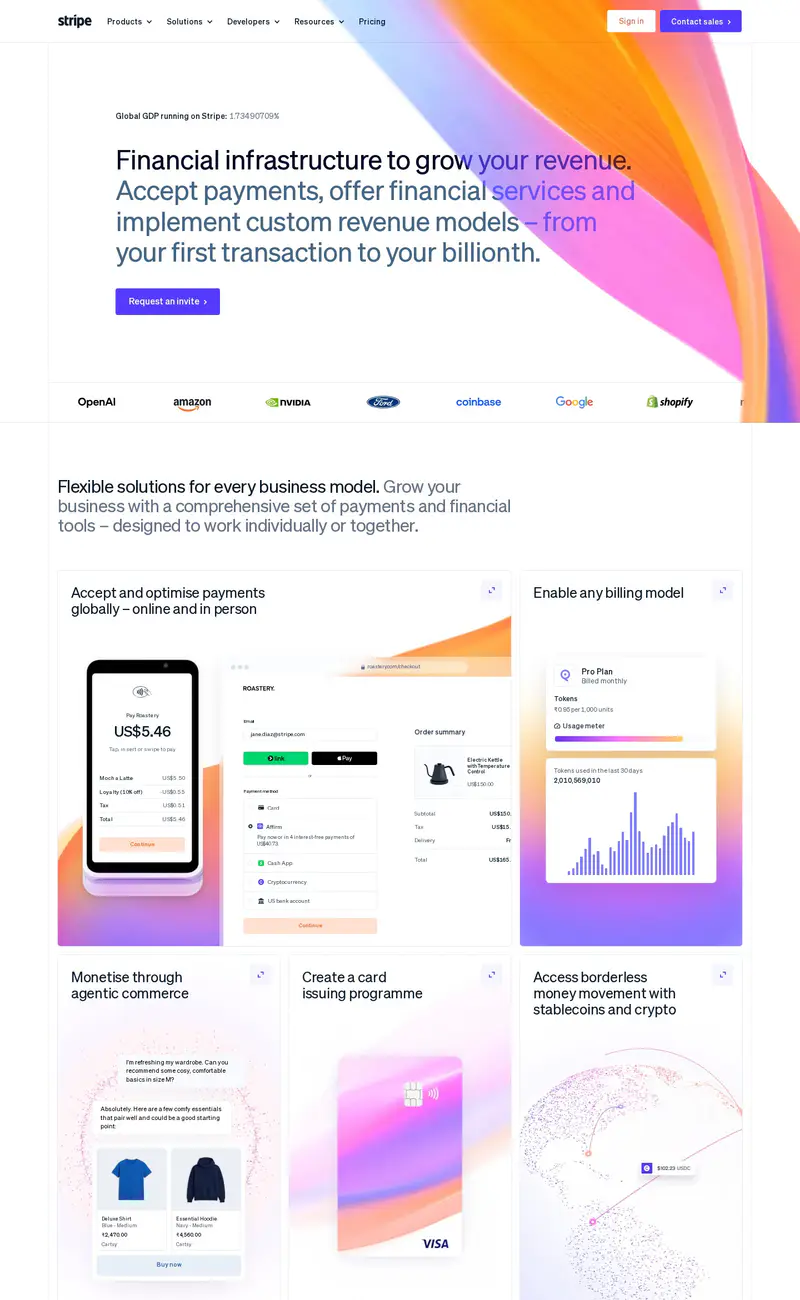 Stripe website design