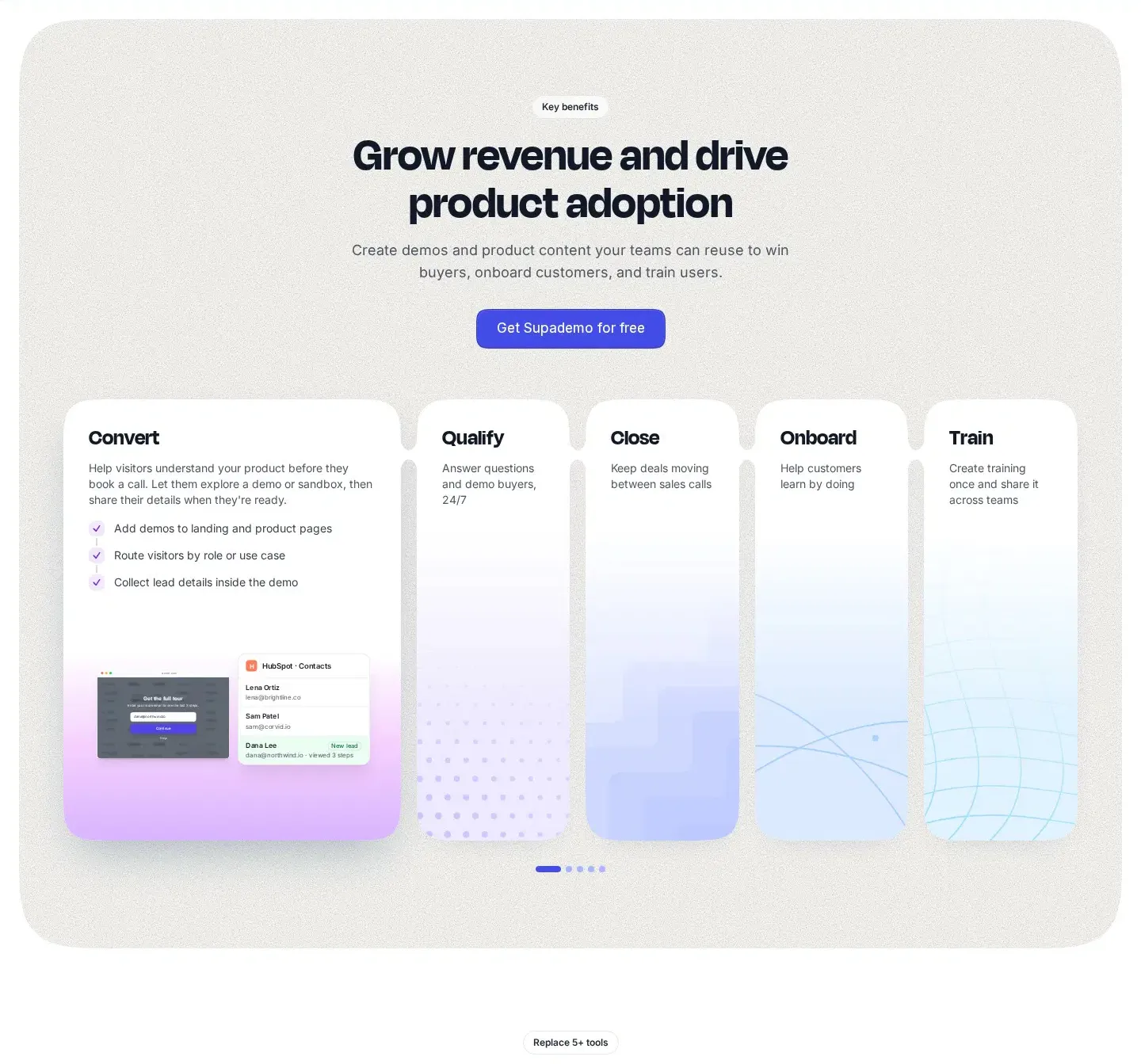 Supademo features section