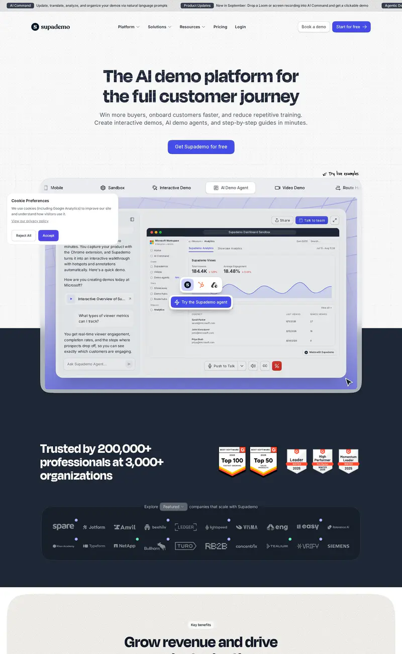 Supademo website design