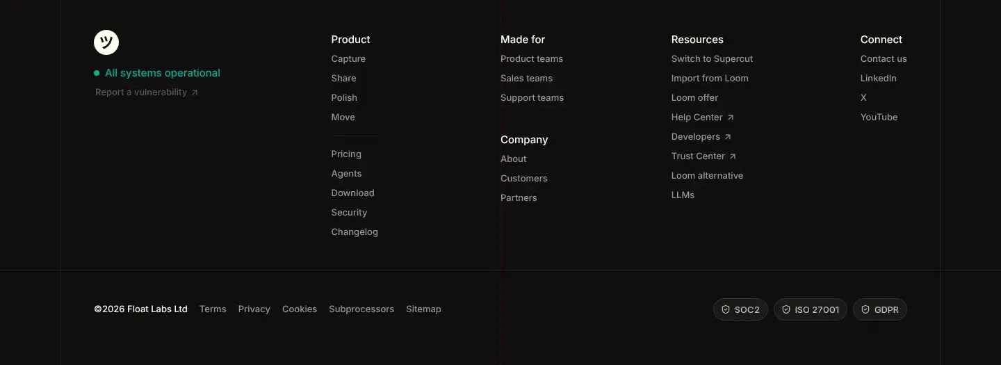 Supercut footer section
