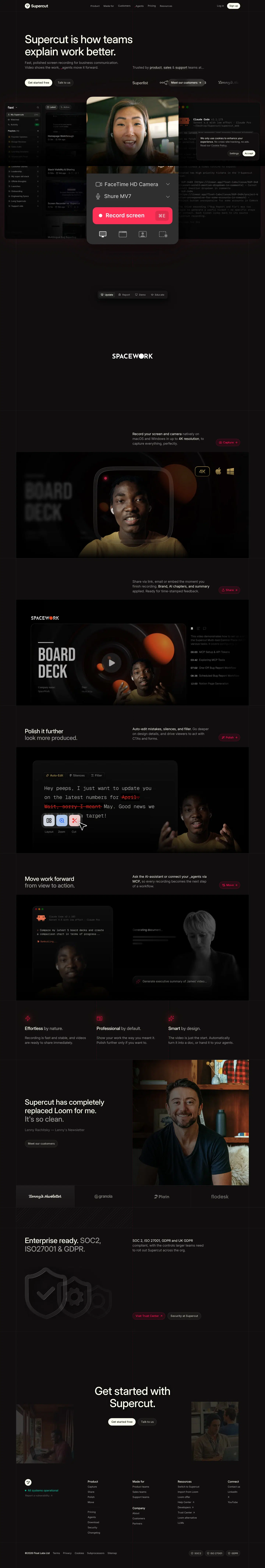 Supercut full page design