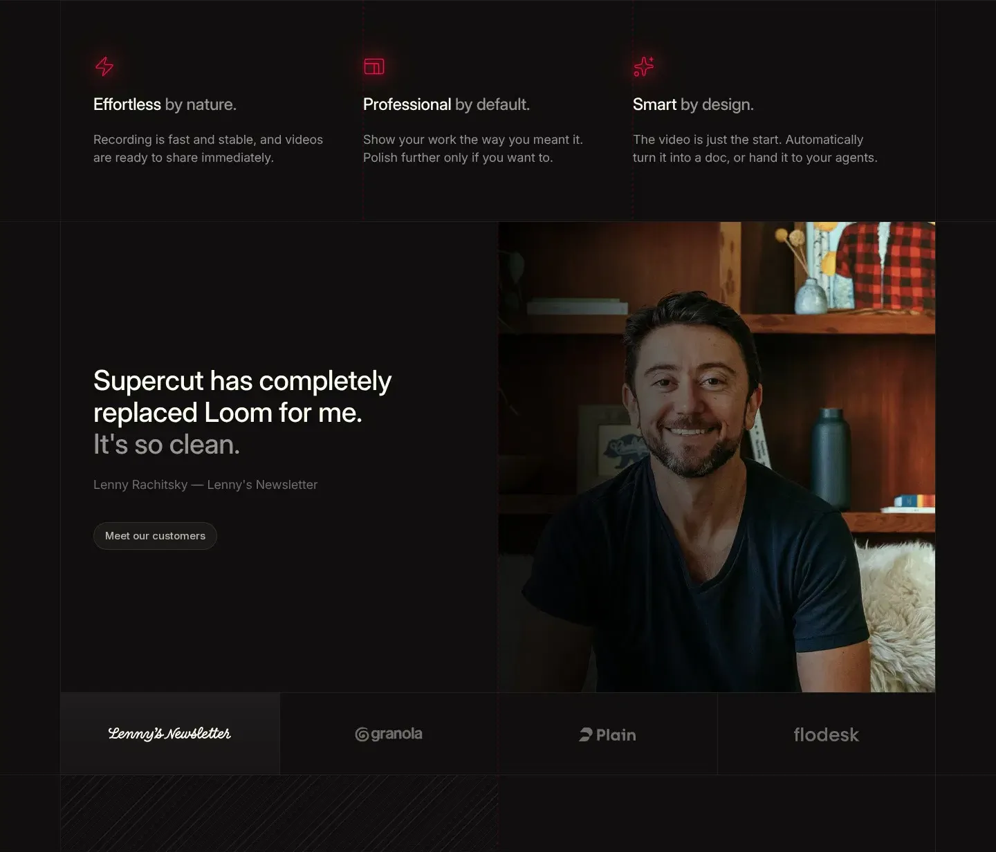 Supercut testimonials section