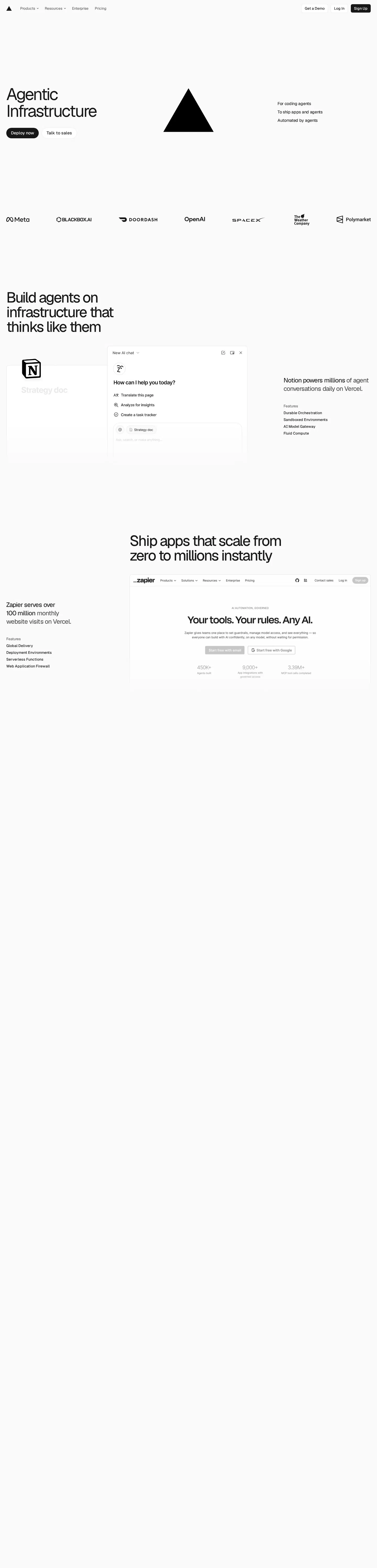 Full-page capture of the Vercel website (vercel.com)