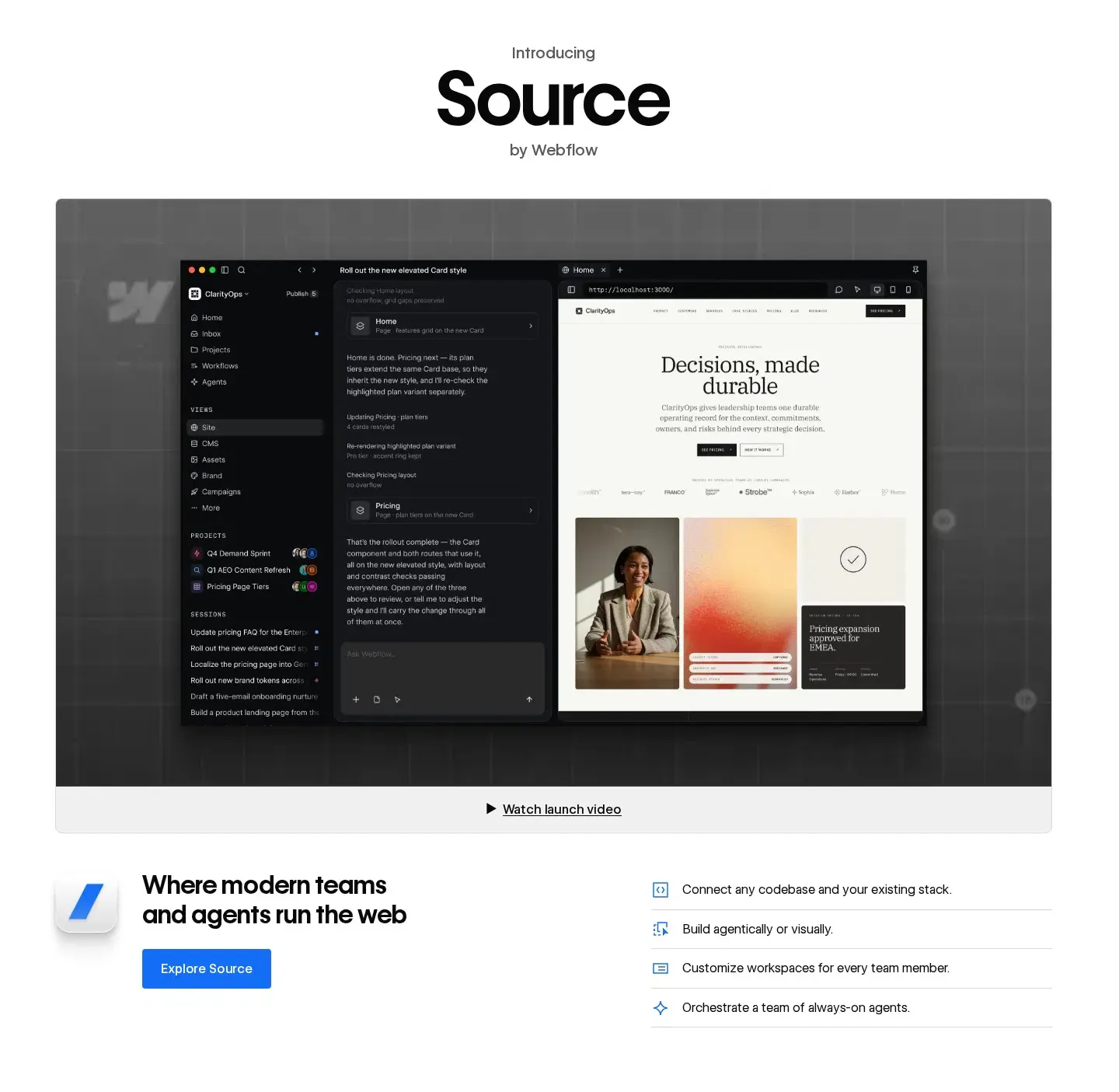Webflow features section