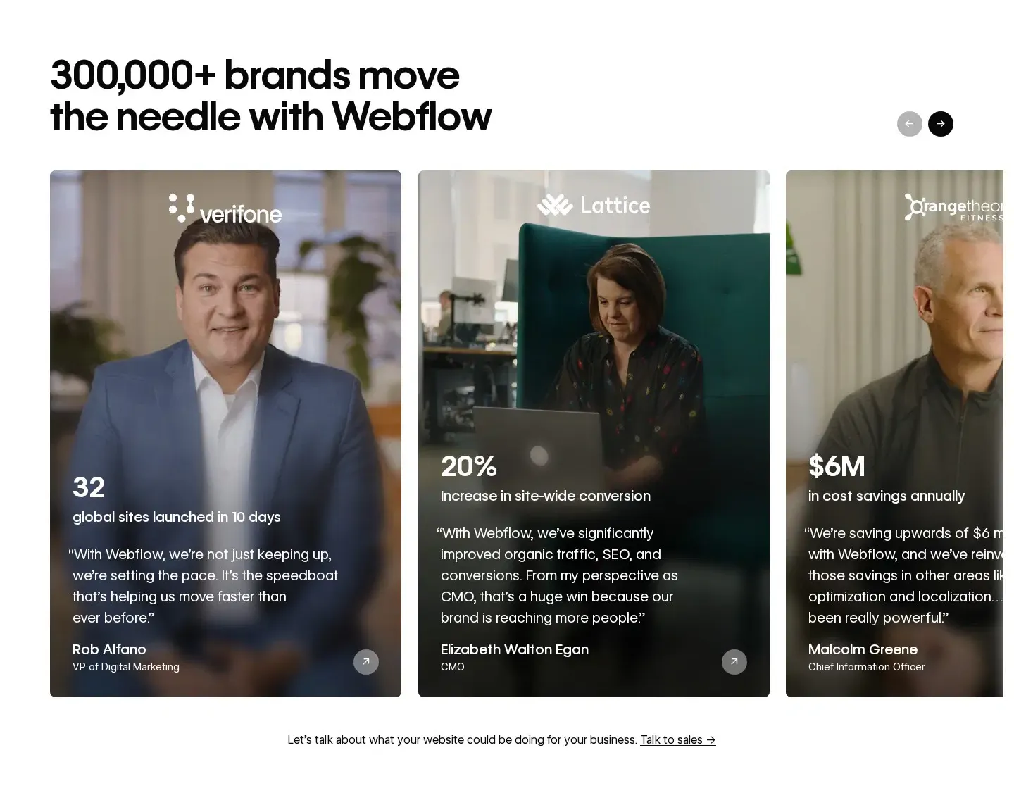 Webflow testimonials section
