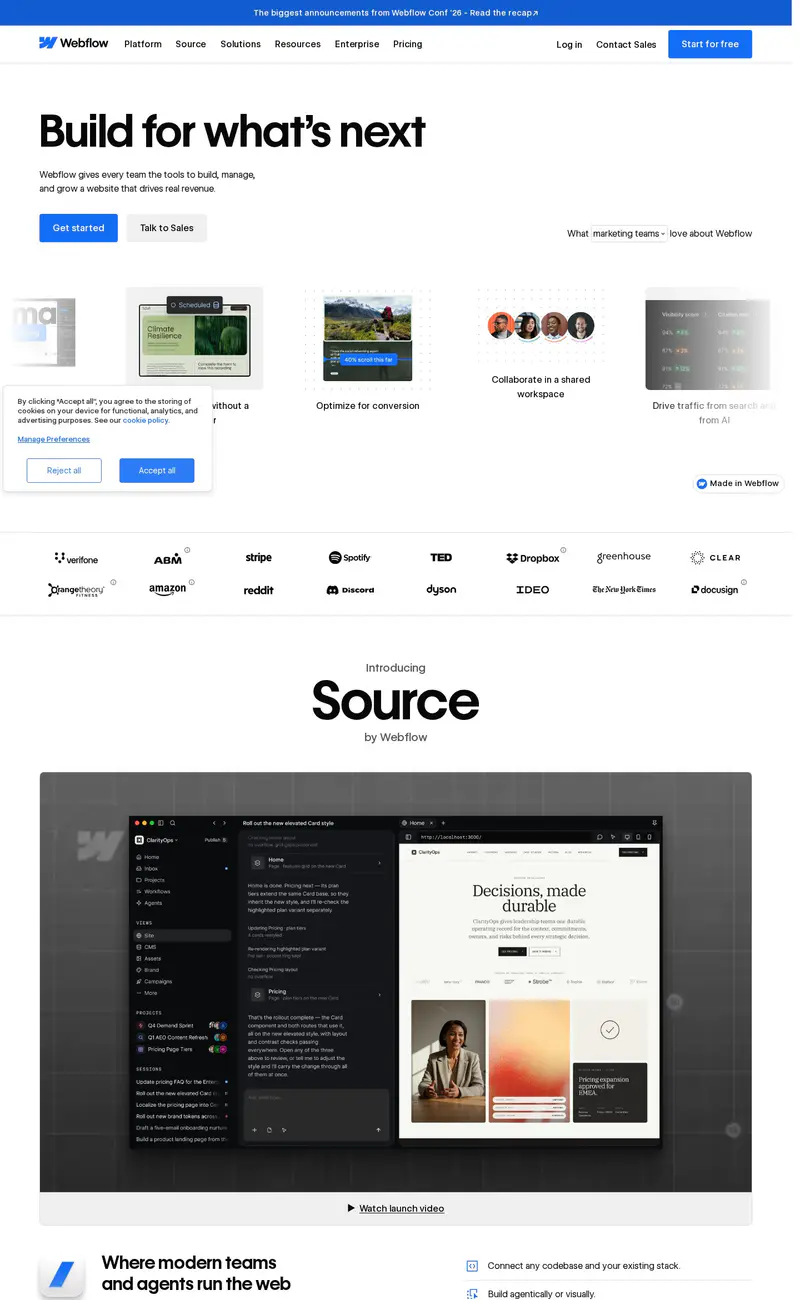 Webflow website design