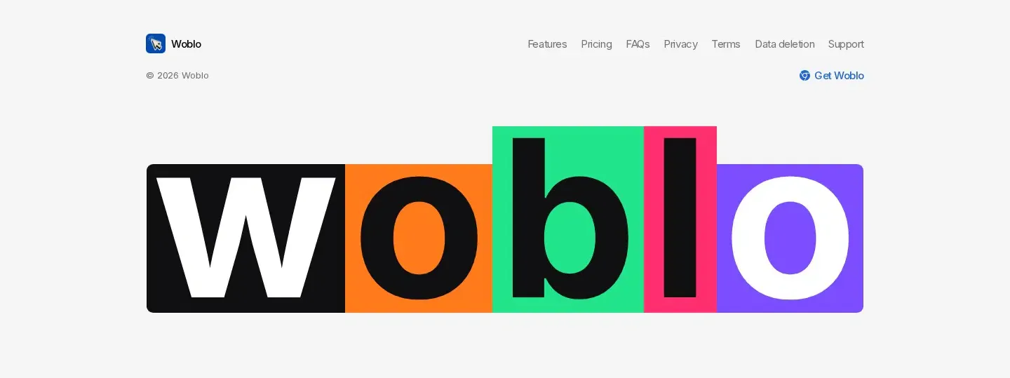 Woblo footer section