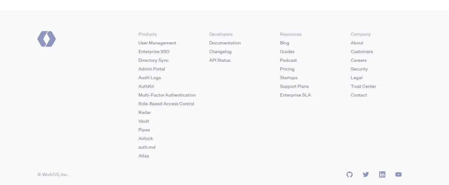 WorkOS footer section