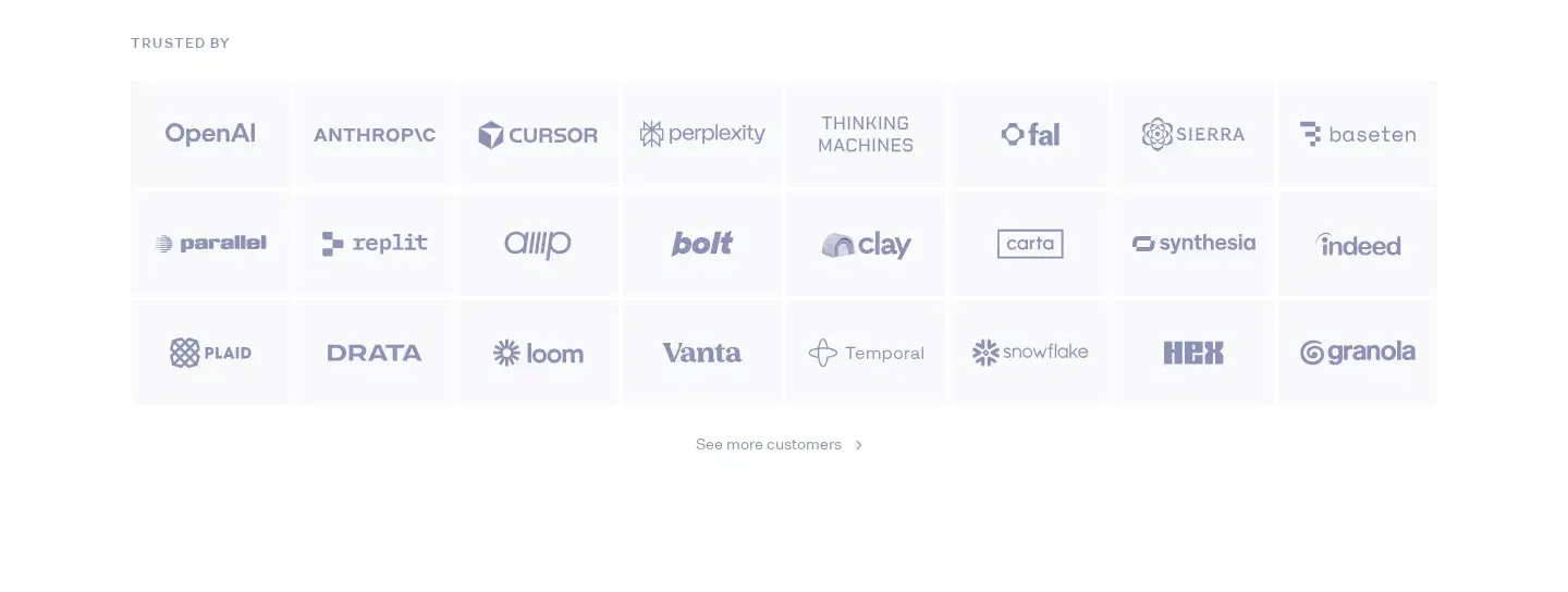 WorkOS logos & stats section